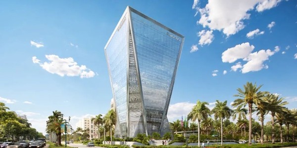 邁阿密金融新地標(biāo)封頂，造型如“倒金字塔”